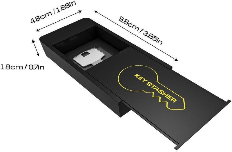 KEY STASHER Magnetic Hide A Key Holder - 3.8 x 2 Inches - Black Magnetic Key Holder Under Car - Durable Plastic KeyHolder - Key Hider Key Box Hide a Key Case Extra Home Key Safe (XL) - Image 2